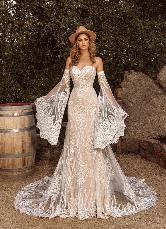 Stunning Bell Sleeve Wedding Dresses That'll Steal the Show